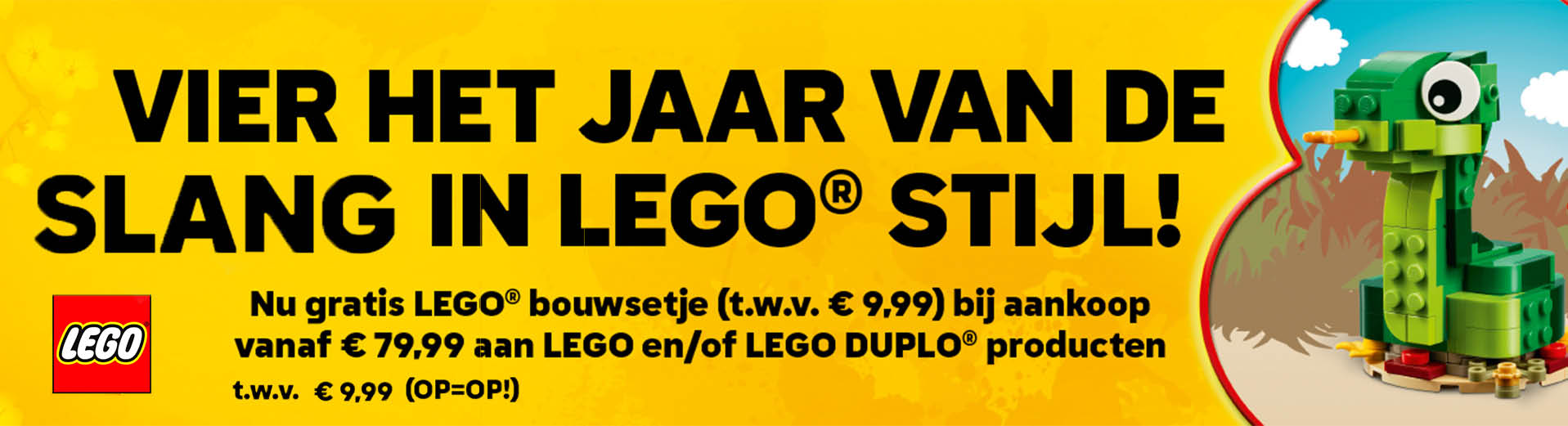 Vier het jaar van de slang in LEGO stijl